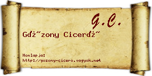 Gózony Ciceró névjegykártya